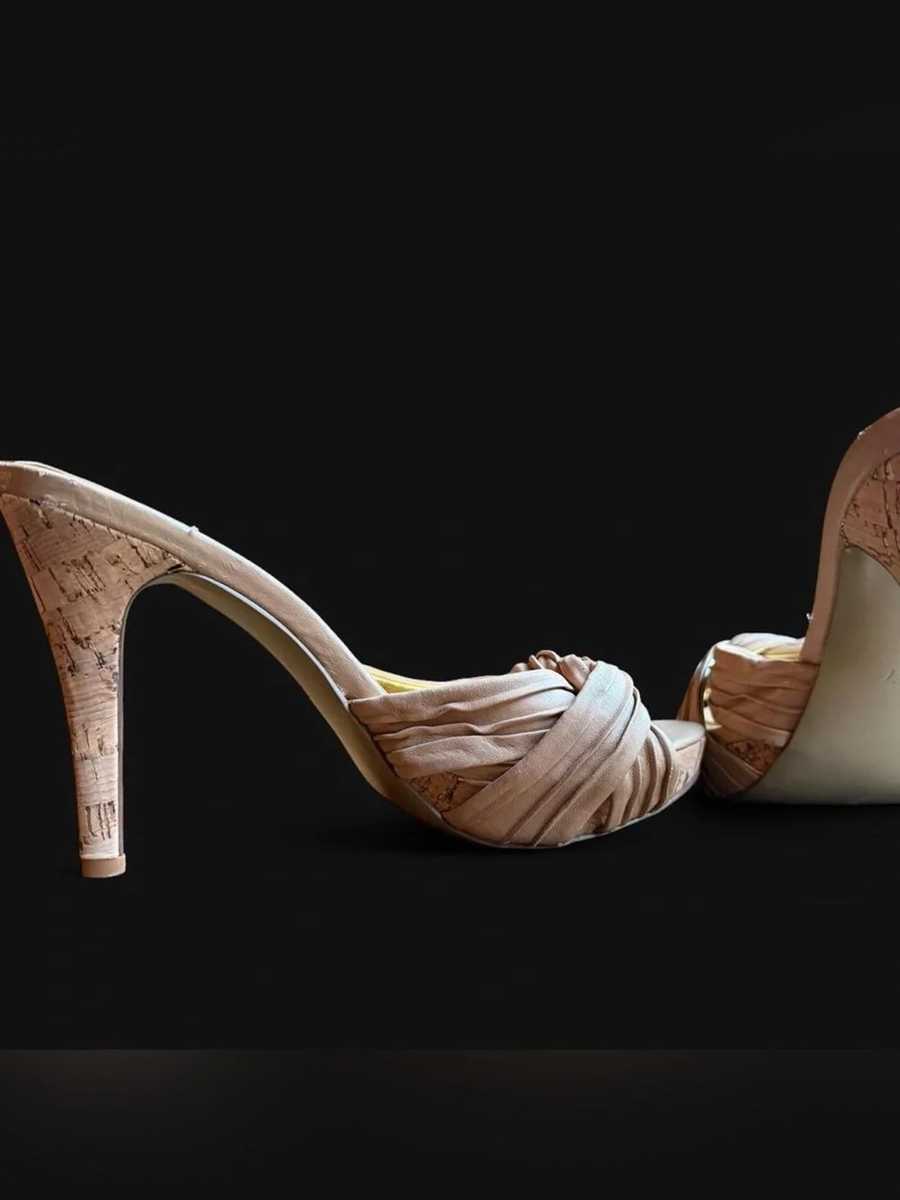 Charles by Charles David Nude Leather mule slide heels size 7